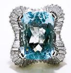 Ring - 18 karaat Witgoud, Agua Marina 16,19ct - 16.19ct. tw., Nieuw