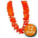 Oranje Versiering | 12 stuks Oranje Krans Hawaii XL, Nieuw, Verzenden