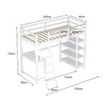 Houten stapelbed 140x200 cm met bureau en opbergplanken, Verzenden, Nieuw