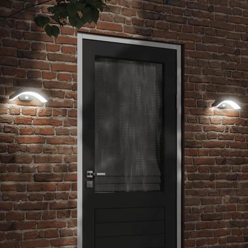 vidaXL Buitenwandlampen 2 st LED met sensors gegoten, Tuin en Terras, Buitenverlichting, Nieuw, Verzenden