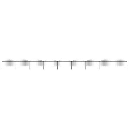 vidaXL Tuinhek met speren bovenkant (0,5-0,75)x15,3 m staal, Tuin en Terras, Schuttingen, Nieuw, IJzer, Minder dan 1 meter, Verzenden