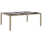 vidaXL Tuintafel 200x150x75 cm gehard glas en poly rattan, Verzenden, Nieuw