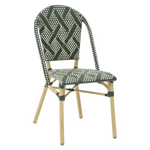 Stoel | MONICA | Aluminium Rotan/Aluminium | Green | Naturel, Zakelijke goederen, Horeca | Keukenapparatuur, Nieuw in verpakking
