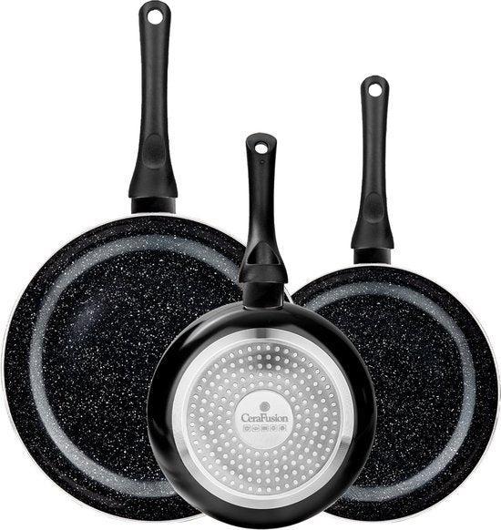 2dekans | CeraFusion Keramische Pannenset 3-delig -, Huis en Inrichting, Keuken | Potten en Pannen, Zo goed als nieuw, Ophalen of Verzenden