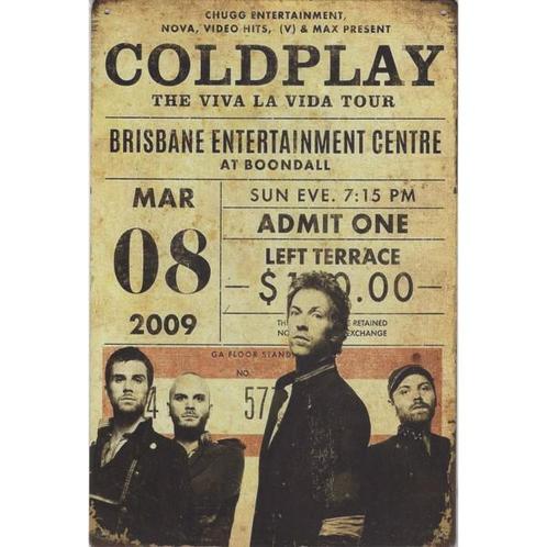 Concert Bord - Coldplay Viva La Vida Tour 2009, Verzamelen, Muziek, Artiesten en Beroemdheden, Poster, Artwork of Schilderij, Nieuw