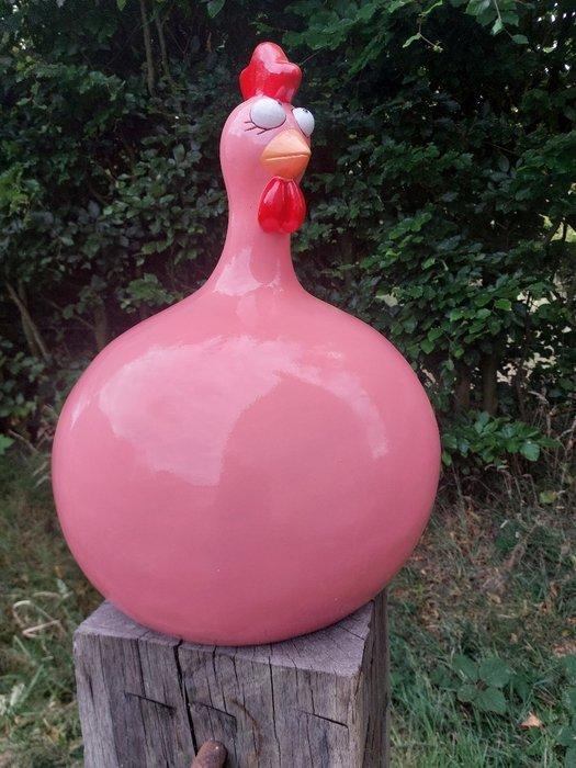Beeld, funny fuchsia balloon chicken - 58 cm - polyresin, Antiek en Kunst, Curiosa en Brocante