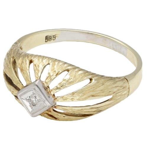 14 karaat gouden ring met diamant, Sieraden, Tassen en Uiterlijk, Ringen, Nieuw, Ophalen of Verzenden