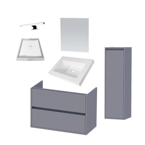 Badkamermeubelset NEXXT Small 80cm Mat Grijs, Doe-het-zelf en Verbouw, Sanitair, Bad, Nieuw, Ophalen of Verzenden