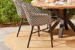 Hartman Delphine Dining Tuinstoel - Zwart/Wit Wicker, Tuin en Terras, Verzenden, Nieuw