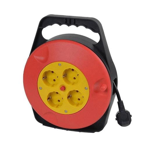 Kabelhaspel met 4 stopcontacten Lengte snoer 10 meter, Huis en Inrichting, Lampen | Overige, Nieuw, Ophalen of Verzenden