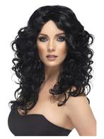 Glamour pruik lang zwart Curly, Ophalen of Verzenden, Nieuw