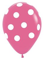 Ballonnen Polka Dots Fuchsia 30cm 25st, Hobby en Vrije tijd, Verzenden, Nieuw