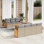 vidaXL 8-delige Loungeset met kussens poly rattan beige, Tuin en Terras, Tuinsets en Loungesets, Verzenden, Nieuw, Rotan, Loungeset