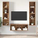 vidaXL TV-kast set 3 pcs Oud hout 37 x 37 x 142.5 cm Bewerkt, Huis en Inrichting, Kasten | Televisiemeubels, Minder dan 50 cm
