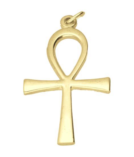 Gouden Ankh kruis XL ketting hanger, Sieraden, Tassen en Uiterlijk, Kettinghangers, Verzenden