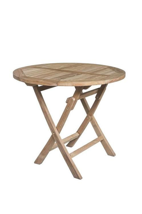 Teakea - Teak Houten Tuintafel | Rond | Ø 90 Inklapbaar, Tuin en Terras, Tuintafels, Nieuw, Teakhout, Verzenden