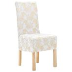 Stoelhoezen Stretch Wit Goud | Retourdeal | Nette Tweedekans, Wit, Nieuw, Ophalen of Verzenden, Stof