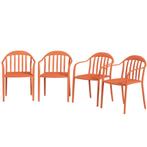 TRUUSK 4-delige Tuinstoel Set Rood - Weerbestendig Kunststof, Tuin en Terras, Verzenden, Nieuw