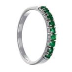 Ring - 18 karaat Witgoud - 0.45ct. tw. Smaragd, Sieraden, Tassen en Uiterlijk, Ringen, Nieuw
