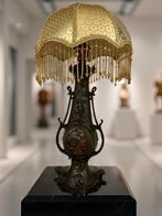 Lamp - Zinklegering, Textiel - Art nouveau