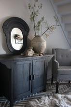 Ossenoog spiegel black wash Luuk 70 cm, Ophalen of Verzenden, Nieuw