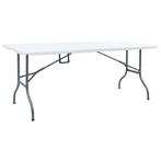 vidaXL Tuintafel inklapbaar 180x72x72 cm HDPE wit, Verzenden, Nieuw, Metaal
