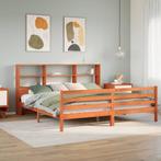 vidaXL Bed met boekenkast zonder matras hout wasbruin, Bruin, Verzenden, Overige maten, 200 cm