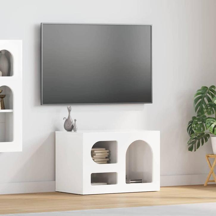vidaXL TV-kast Hoogglans wit 60 x 35 x 40 cm Bewerkt hout, Huis en Inrichting, Kasten | Televisiemeubels, Nieuw, Minder dan 50 cm