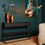 *WOONWINKEL* Starfurn New York Zwarte Sidetable Visgraat, Huis en Inrichting, Tafels | Sidetables, Verzenden, Nieuw