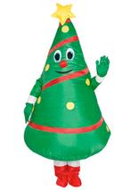 KIMU® Opblaas Kostuum Kerstboom Groen Opblaasbaar Pak Kerstb, Nieuw, Carnaval, Ophalen of Verzenden, Kleding
