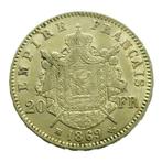 Frankrijk. 20 Francs 1869-BB Napoleon III, Postzegels en Munten