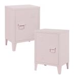 Nachtkast Inari set van 2 metaal 57x40x30 cm roze [en.casa], Huis en Inrichting, Verzenden, Nieuw