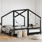 vidaXL Kinderbedframe 2x(90x190) cm massief grenenhout zwart, Kinderen en Baby's, Kinderkamer | Bedden, Verzenden, Nieuw