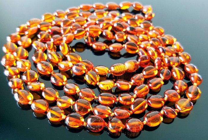 Amber Natuurlijk Baltisch Amber Ketting - lengte 120 cm- 15, Verzamelen, Mineralen en Fossielen