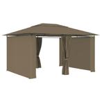 Tuinpaviljoen met gordijnen 180 g/m 4x3 m taupe (Overige), Verzenden, Nieuw