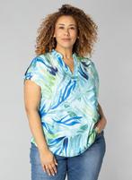 COLLETTA shirt V hals turquise print Maat:, Kleding | Dames, Verzenden, Nieuw, Overige kleuren