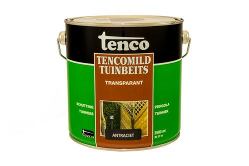 Tenco tencomild tuinbeits transparant 2,5 liter, antraciet,, Doe-het-zelf en Verbouw, Verf, Beits en Lak, Nieuw, Verzenden