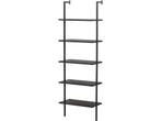 Hioshop Caracas - Wandkast 5 planken - Zwart staal - 183 cm, Verzenden, Nieuw