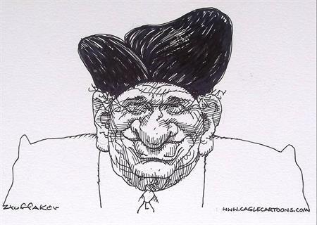 Pentekening Amerika - Fred Thompson Reagan (lijst optie), Antiek en Kunst, Kunst | Tekeningen en Foto's, Verzenden