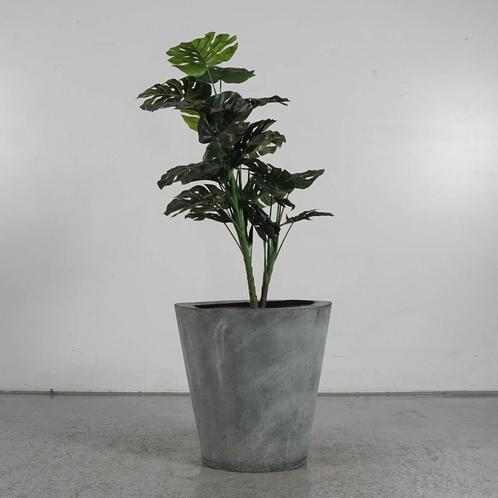 Gebruikte plantenbak met nieuwe kunstplant - Lichtgrijs -, Huis en Inrichting, Kamerplanten, Ophalen of Verzenden