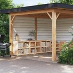 vidaXL Keukenkasten voor buiten 3 st massief grenenhout, Huis en Inrichting, Verzenden, Nieuw, Bruin