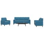 vidaXL 3-delige Loungeset met kussens en bolsters fluweel, Verzenden, Nieuw, Vierpersoons of meer, Stof
