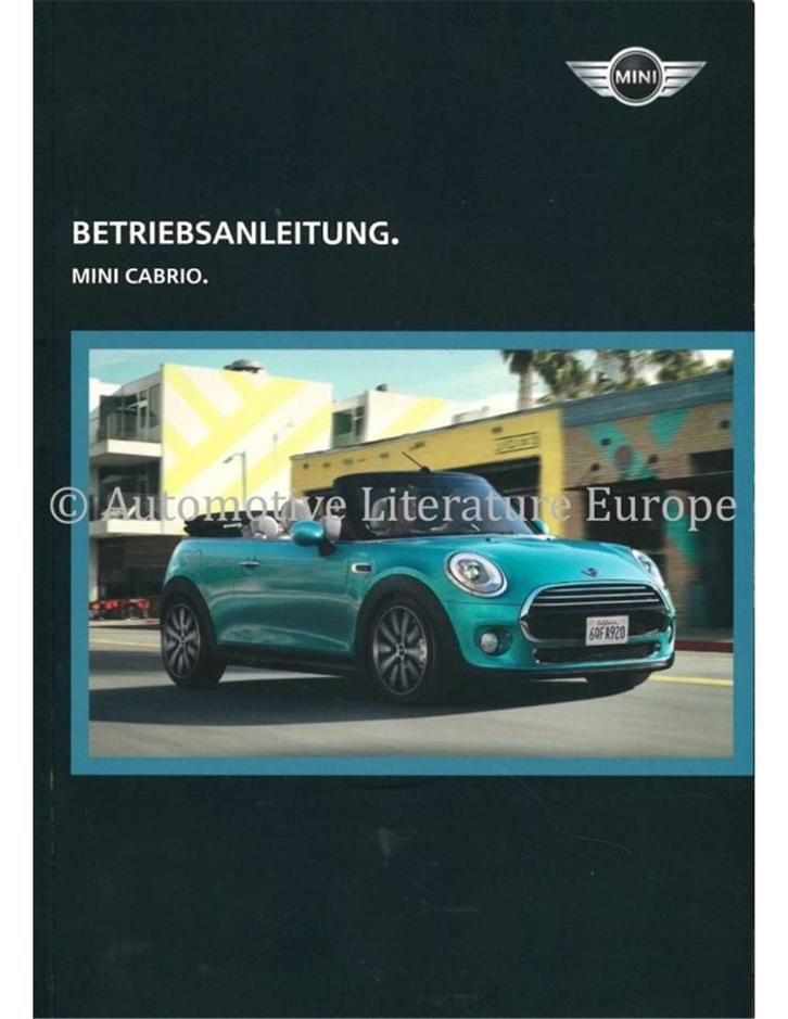 2016 MINI CABRIO INSTRUCTIEBOEKJE DUITS, Auto diversen, Handleidingen en Instructieboekjes