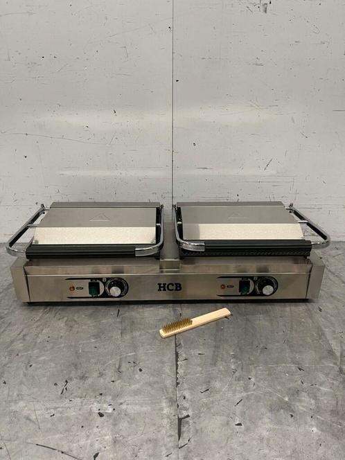 HCB RVS Dubbele Contactgrill Paninigrill Grill XXL Ribbel, Zakelijke goederen, Horeca | Keukenapparatuur, Nieuw in verpakking