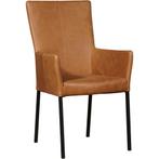 Leren eetkamerstoel Daily met armleuning - Vintage Cognac (, Huis en Inrichting, Stoelen, Leren eetkamerstoel Daily met armleuning - Vintage Cognac (cognac) - Poten staal vierkant zwart past perfect in uw interieur als u woonstijl: Modern is.