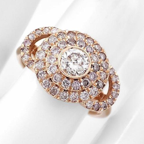 Ring - 14 karaat Roségoud - 0.94ct. tw. Roze Diamant, Sieraden, Tassen en Uiterlijk, Ringen