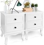 Nachtkastjes set van 2 - Ladekast slaapkamer - 49x34.5x30 cm, Verzenden, Zo goed als nieuw