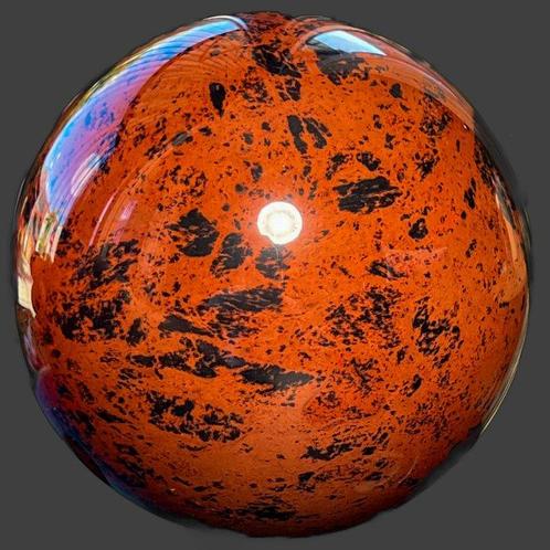 Fine Mahogany Obsidian Sphere Bol - Hoogte: 13.44 cm -, Verzamelen, Mineralen en Fossielen