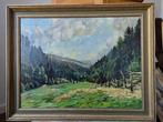 K. Schneider (XX) - Ölgemälde „Landschaft mit Talblick und