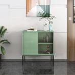 [en.casa] Metalen kast Eidsvoll 85x80x45 cm groen en zwart, Huis en Inrichting, Kasten | Dressoirs, Verzenden, Nieuw
